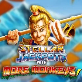 Stellar Jackpots with More Monkeys slot logo by Lightning Box Game at 7Gold Casino